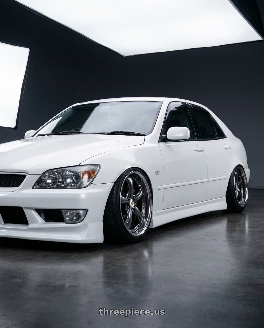 2001 Toyota Altezza c.ruizhang with Work Wheels VS-KF 5X114.3 19x7.5+34 Brilliant Silver Black A Disk FULL REVERSE wheels