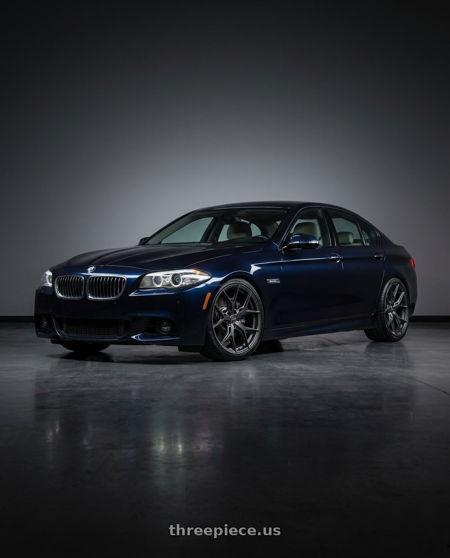 2012 BMW 535i with VOSSEN HF-5 5X120 20x9 +35 MATTE GUNMETAL wheels