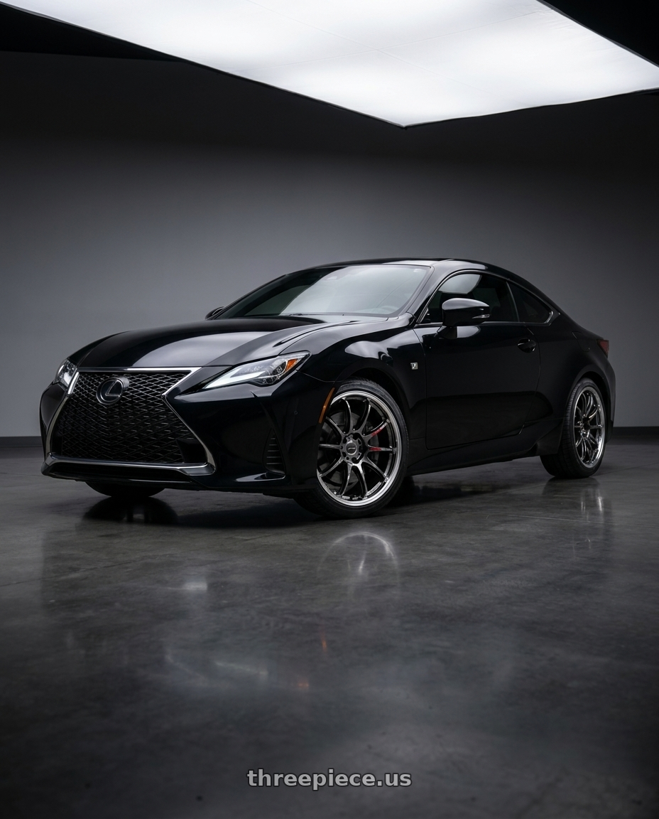 2022 rc 350 F sport with Work Emotion Zr10 5x114.3 19x8.5 +45 Glim Black Diamond Rim cut wheels