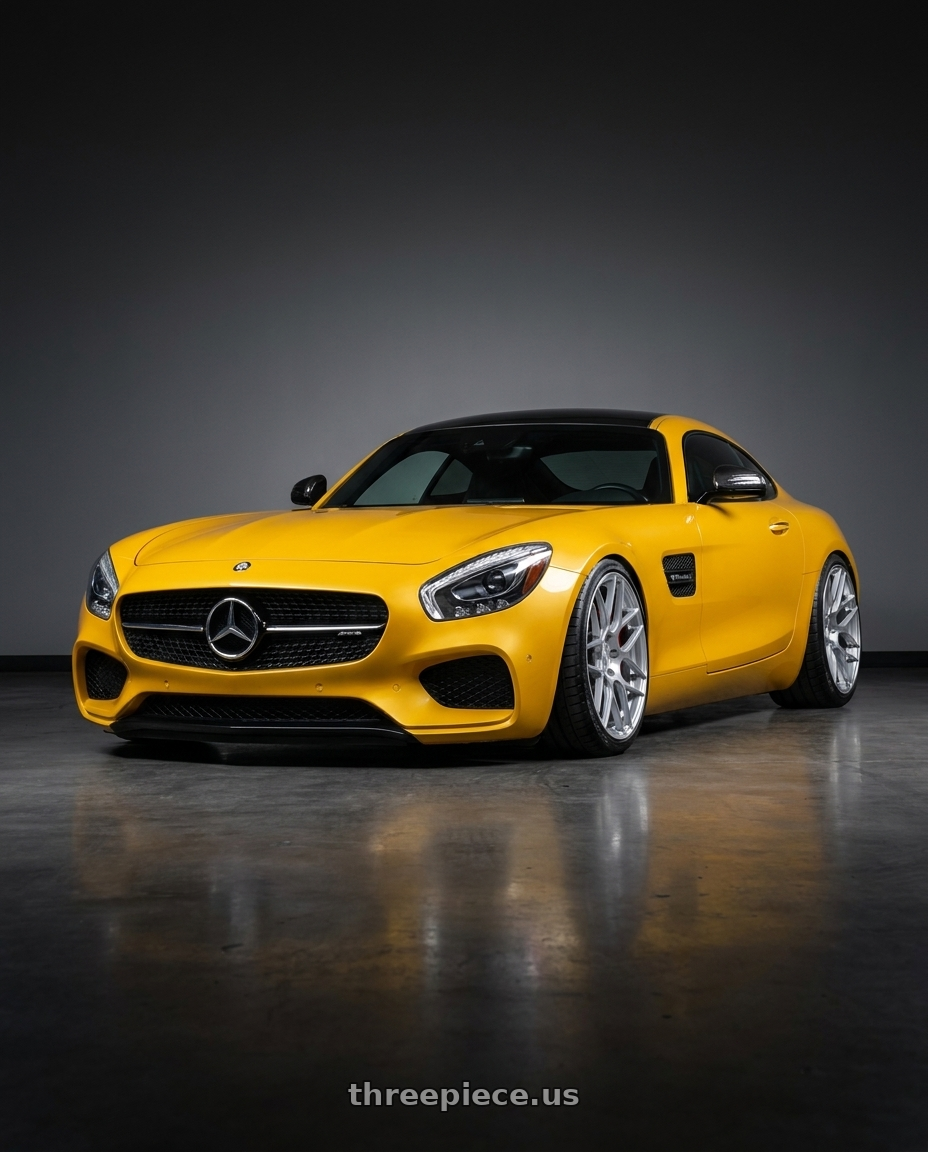 2019 Mercedes-Benz AMG GT with Aodhan AFF2 5x112 20x10.5+35 Gloss Silver Machined Face wheels