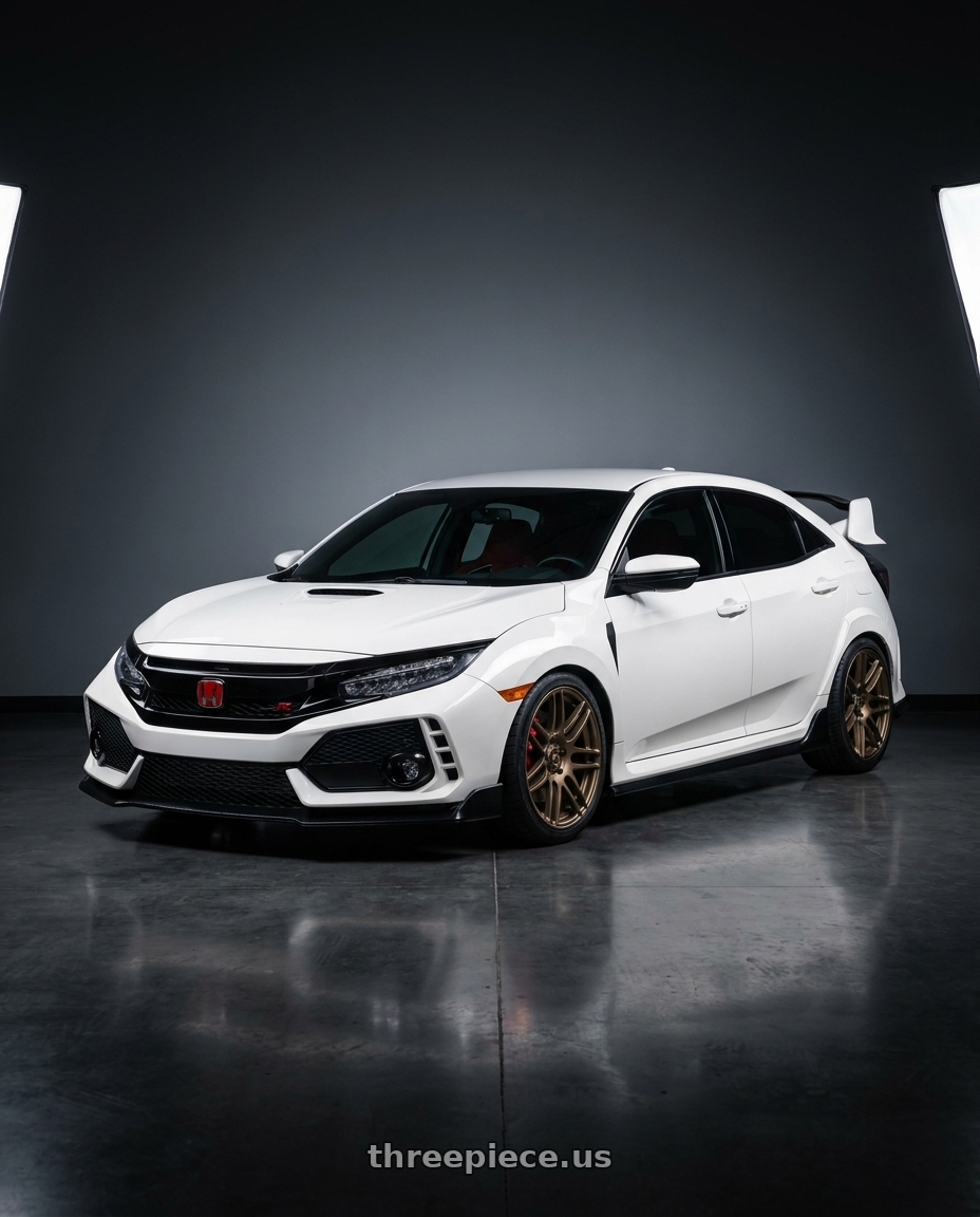 2018 Honda Civic Type R with Forgestar F14C 5x120 18x8.5 +25 Satin Bronze wheels
