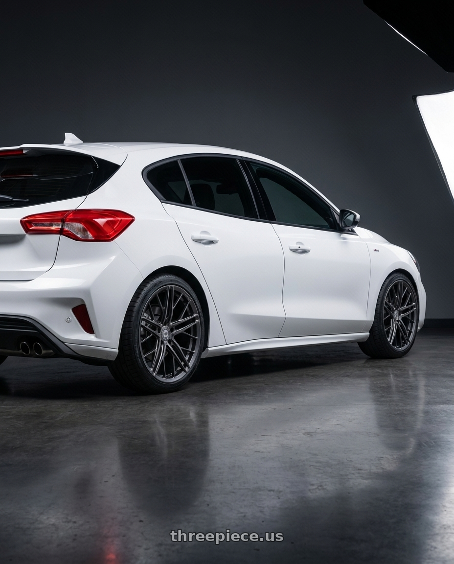 2020 FOCUS LOMMEL  with Avant Garde Wheels F53R BLANK 19x9.5 +BLANK Dark Graphite Metallic wheels rear three quarter view square tires