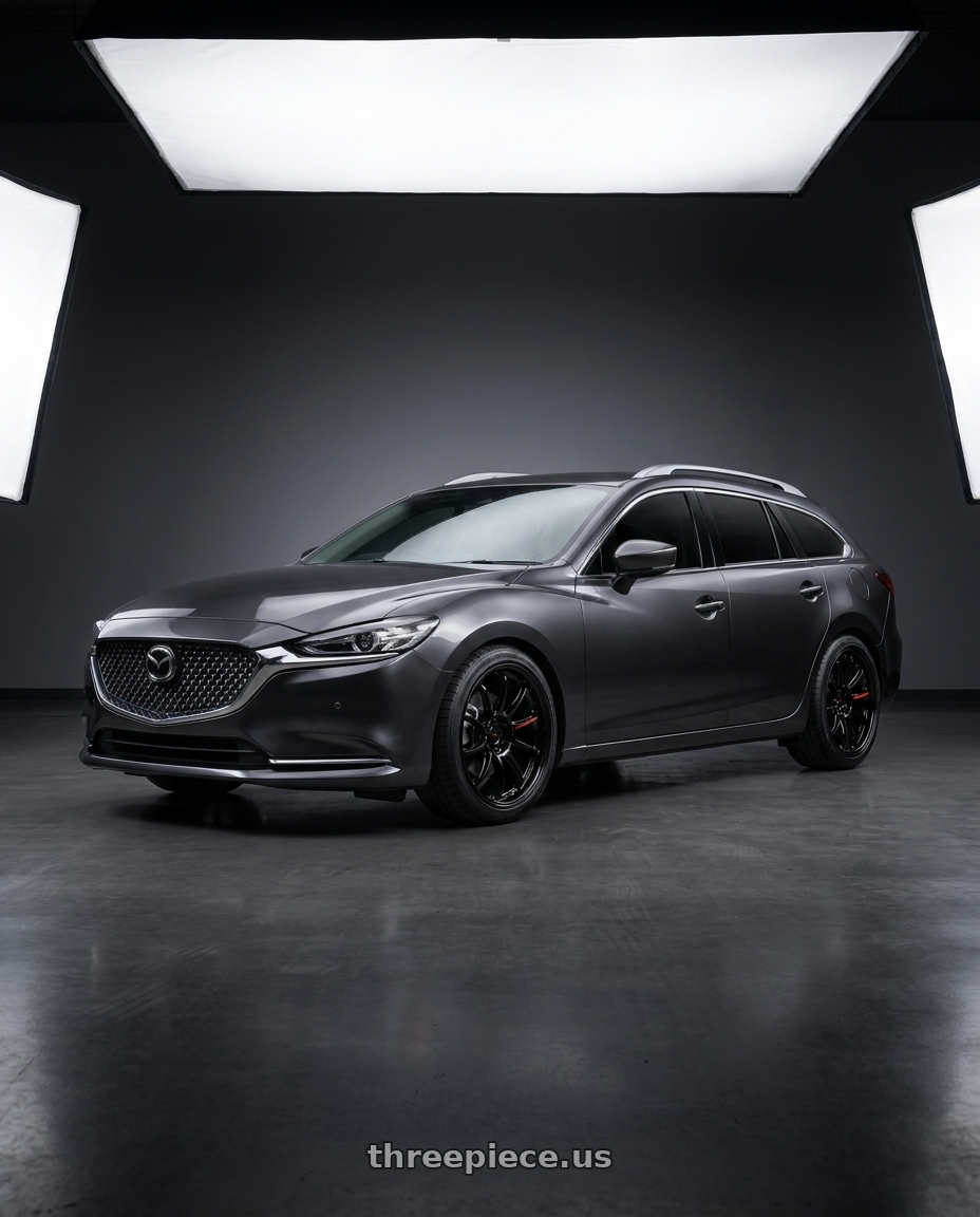 2019 Mazda 6 wagon with Work Zr10 2P 5x114.3 18x10.0 +45 Black wheels