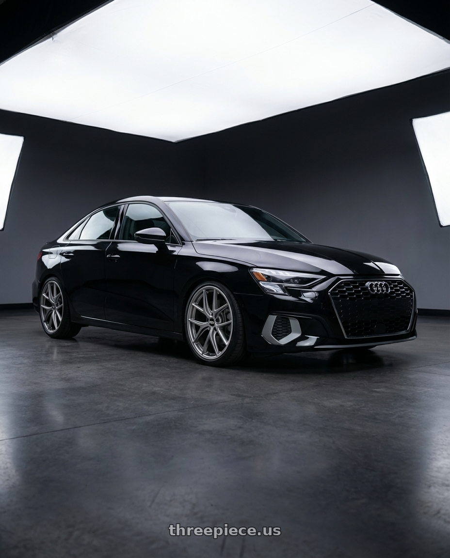 2022 Audi A3 with BBS CI-R 5x112 19x8.5 +45 Platinum Silver Polished Rim Protector wheels