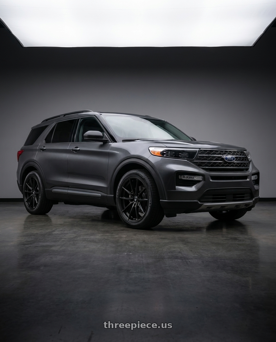 2026 Ford Explorer Active 100A with Konig Oversteer 5x114.3 18x9+35 Gloss Black wheels