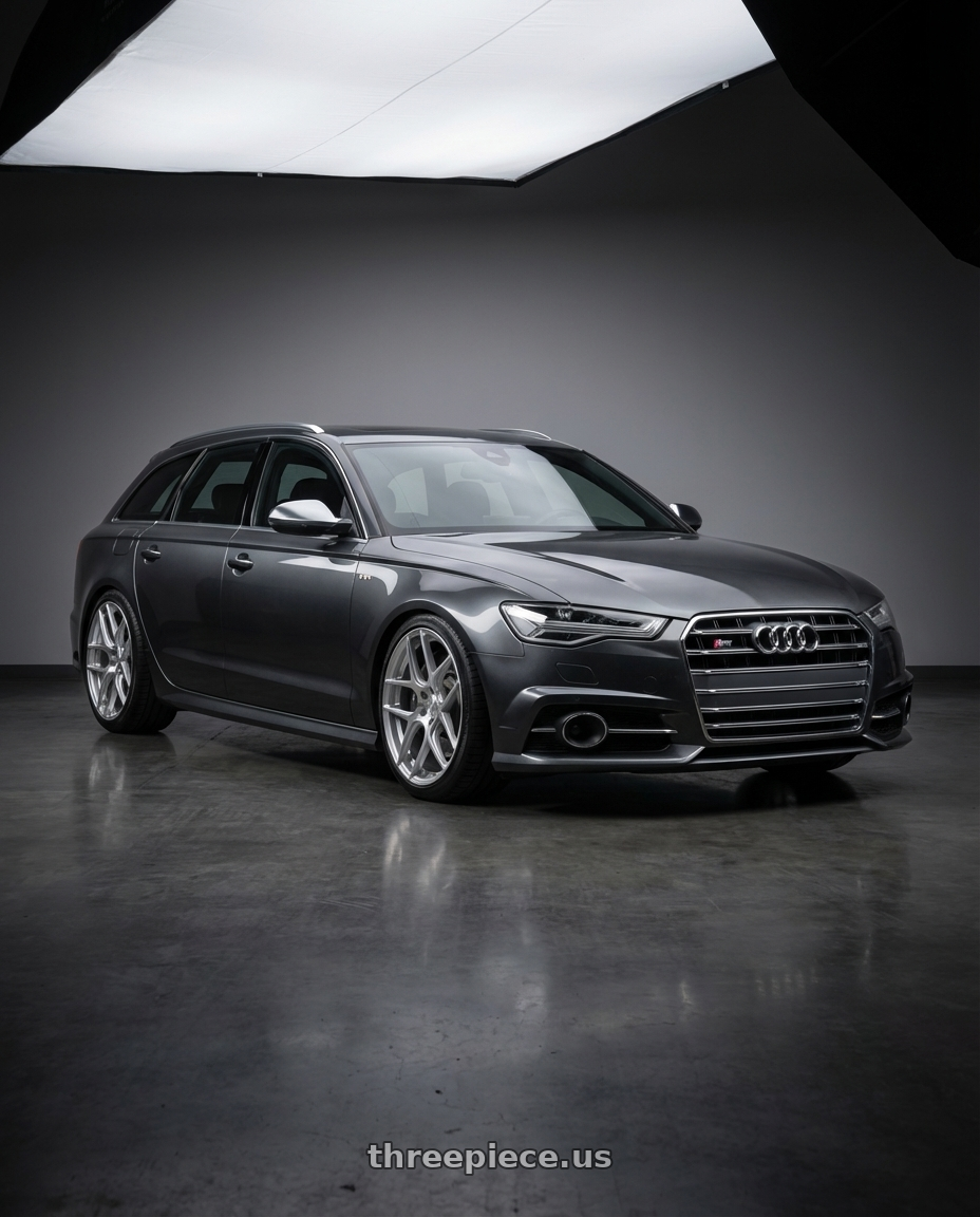 2016 Audi S6 C7 with Aodhan AFF2 5x112 20x10.5+35 Gloss Silver Machined Face wheels