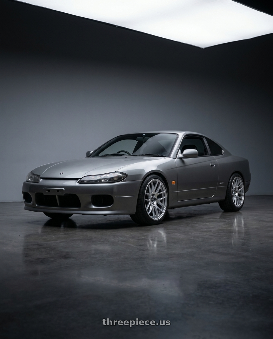 2001 Nissan Silvia S15 with ESR Wheels CS SERIES CS8 5x114.3 18x9.5 +35 Hyper Silver wheels