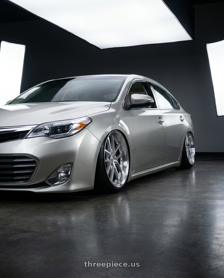 2013 toyota avalon with Vors AR5 5x114.3 19x9.5 +35 Silver Machine Face Lip Chrome Rivet wheels