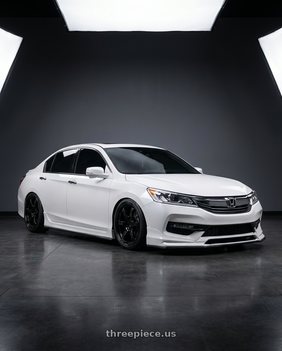 2016 Honda accord with Gram Lights 57DR 4x100 15x8 +35 GLOSS BLACK wheels