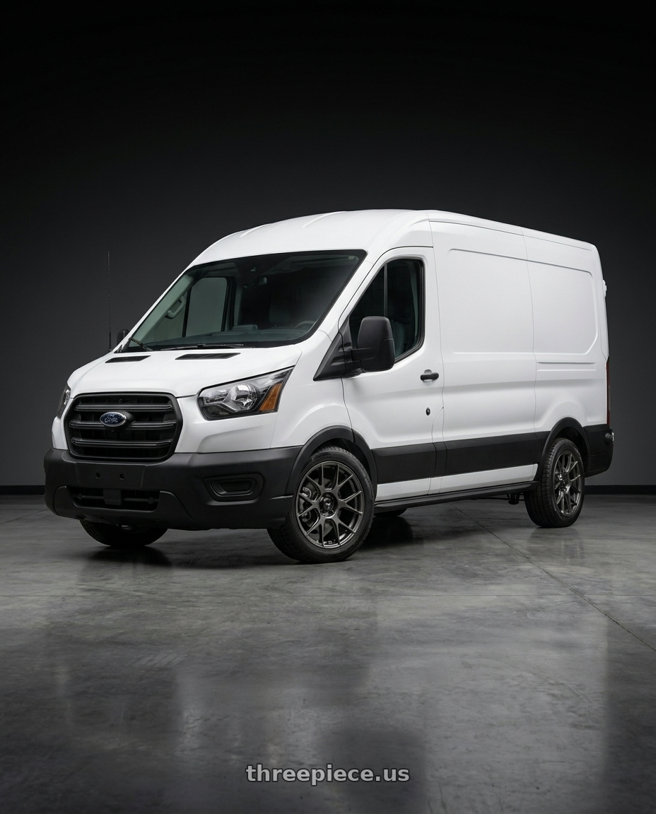 2023 Ford Transit Awd with Konig Ampliform 5x108 18x8.5+43 Dark Metallic Graphite wheels
