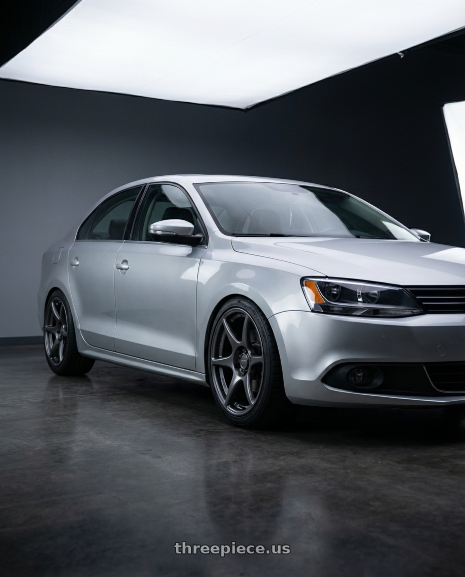 2016 Volkswagen Jetta GLI MK6 with Kansei K11G Tandem 5X112 18x8.5 35 Gunmetal wheels