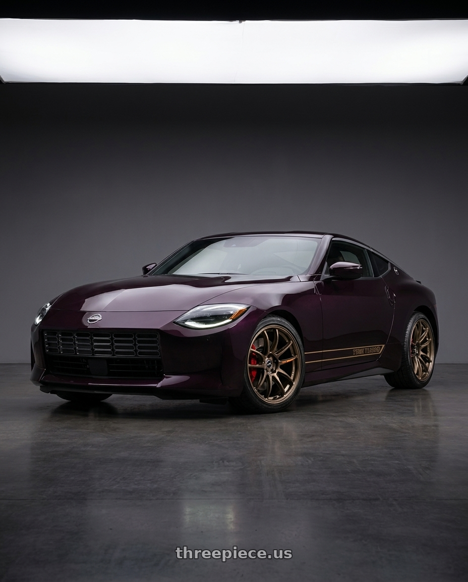 2026 Nissan Z Heritage Edition with Work Emotion Zr10 5x100 19x9.5 +38 Titanium Diamond Lip Cut wheels