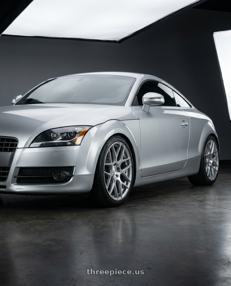 2008 audi tt Mk2 with Aodhan AFF2 5x112 19x8.5+35 Gloss Silver Machined Face wheels
