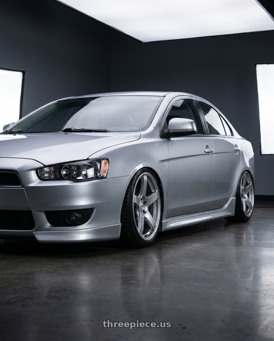 2014 Mitsubishi Lancer Ralliart with Ssr Gtv01 5x114.3 18x9+35  GLARE SILVER wheels