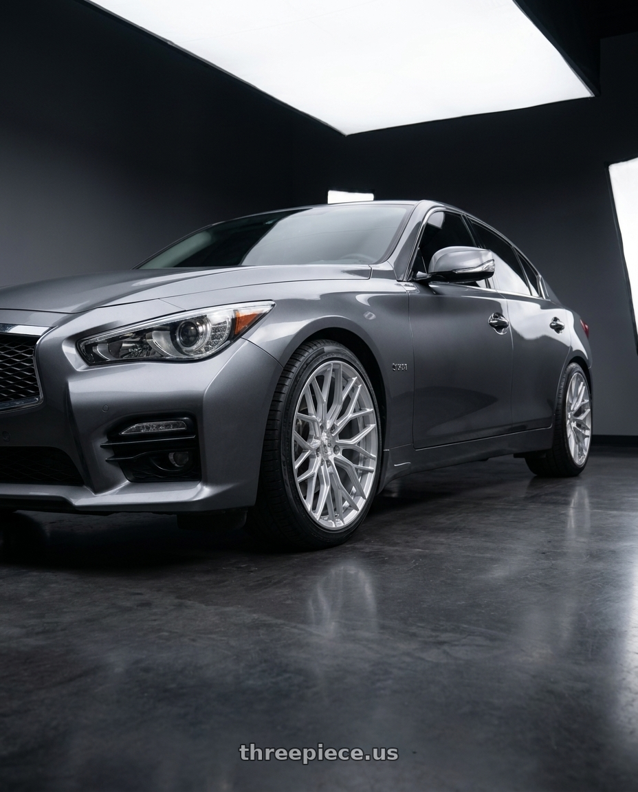 2016 Infiniti Q50 RedSport with DOLCE PERFORMANCE MAGARI 5x114.3 19x9.5 +40 Gloss Silver wheels