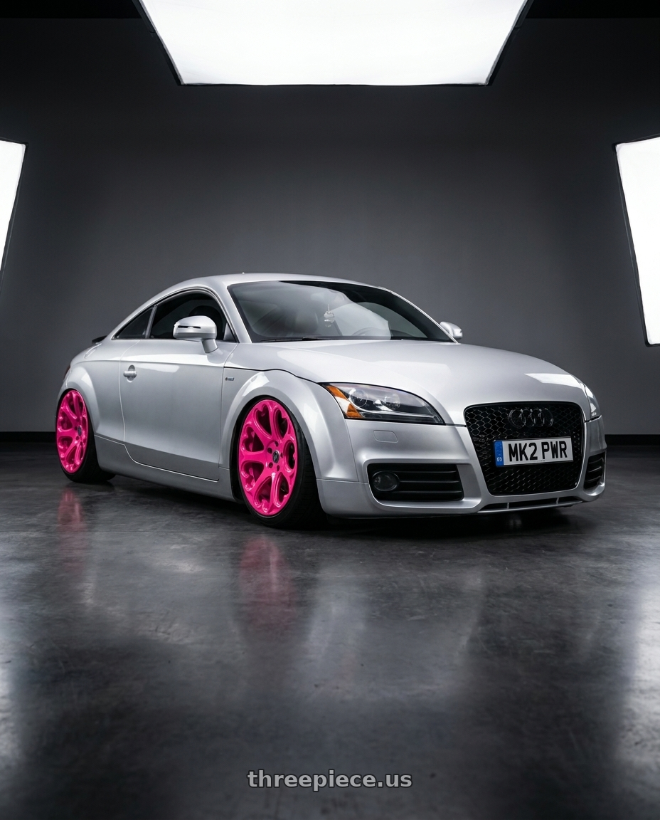2008 Audi TT with Heritage Wheel Kokoro MonoC 5X112 19x8.5+35 Pink wheels