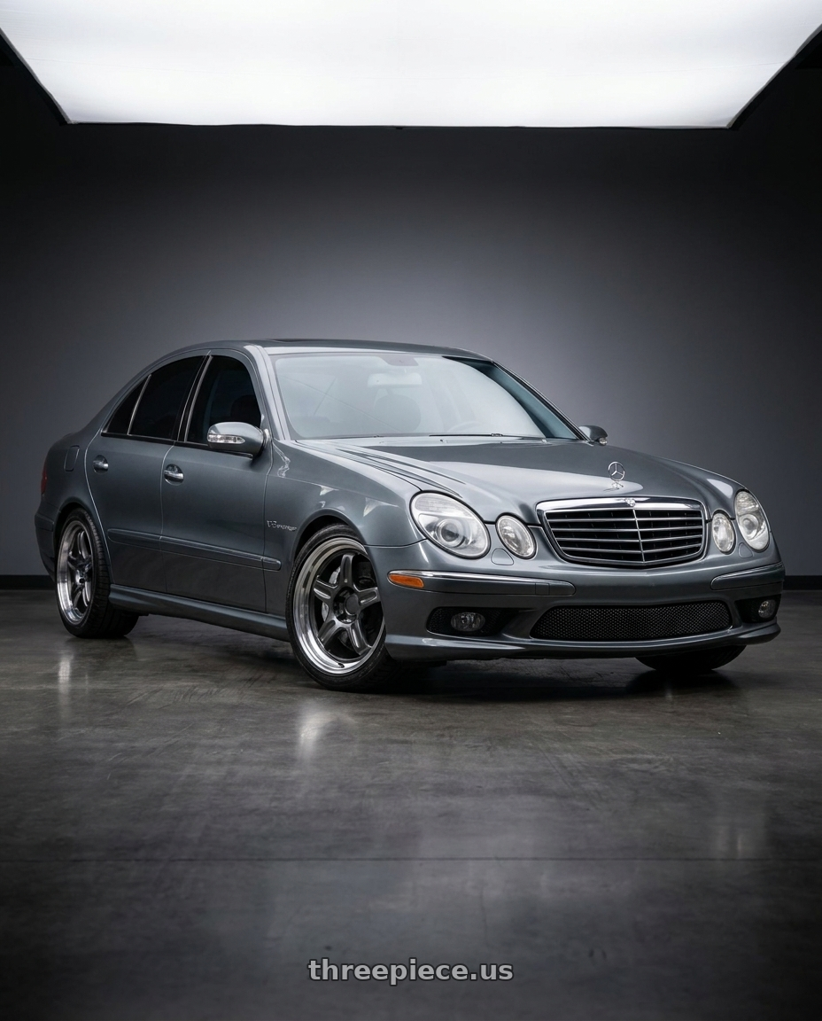 2005 mercedes e55 amg with Volk Racing 21C 5x112 18x9.5 +22 DARK GUNMETAL / RIM DC wheels