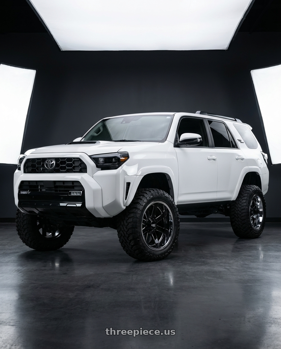 2022 Toyota 4Runner with Moto Metal MO200 6X139.7 20X10 -18 GLOSS BLACK MILLED CENTER CHROME LIP wheels