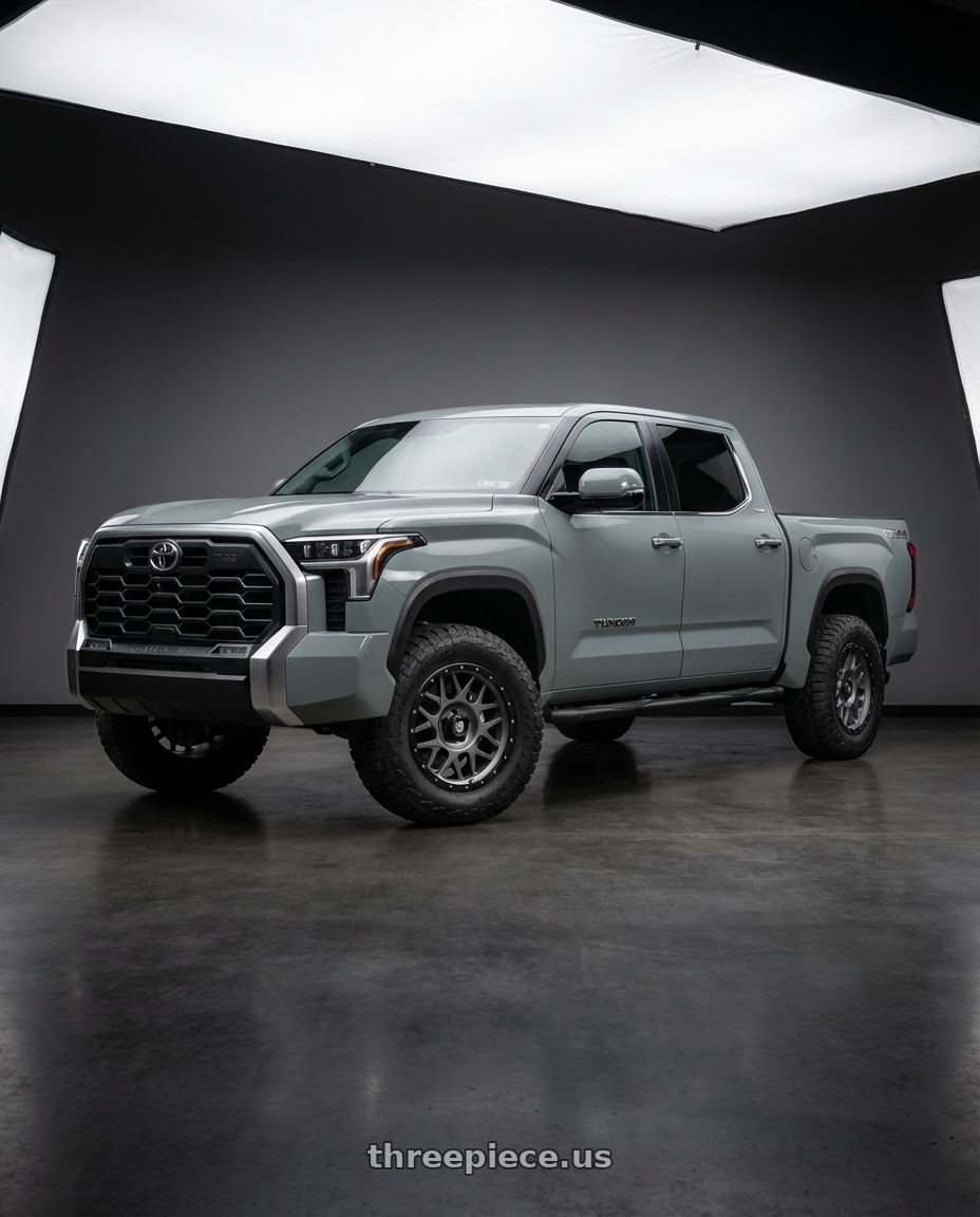 2018 Toyota Tundra with XD XD127 BULLY 5X150 20X9 +25 MATTE GRAY BLACK RING wheels