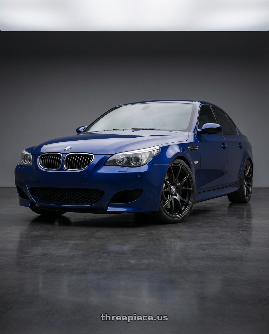 2010 BMW M5 E60 with Forgestar CF5V 5x120 19x9 +38 Satin Black wheels
