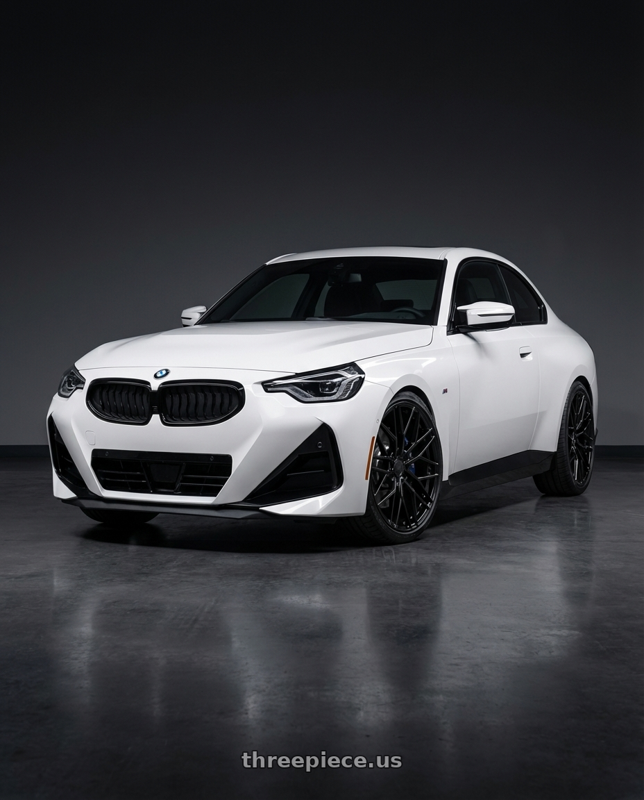 2024 BMW 2 Series G42 with Avant Garde Wheels M520R 5X112 19x9.5 +40 Gloss Black wheels