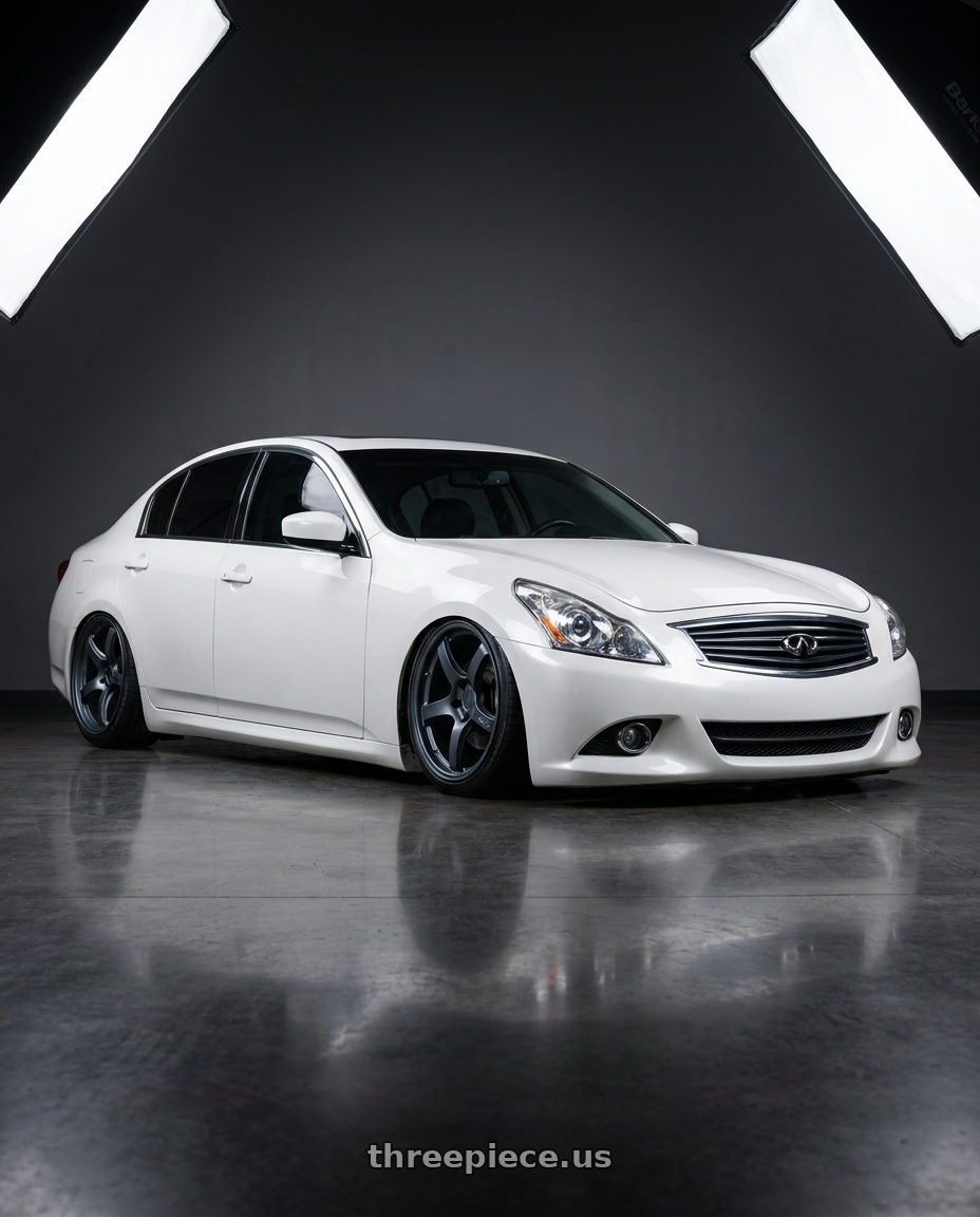 2014 Infiniti G37 Coupe with Gram Lights 57CR 5x114.3 19x9.5+35 Gunblue II wheels