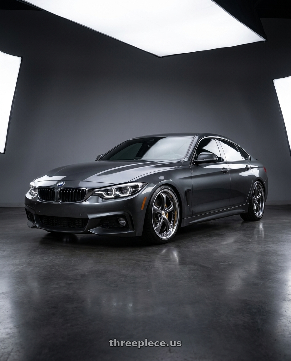 2019 BMW 440i Mineral Grey with Work Wheels VS-KF 5X114.3 19x7.5+15 Brilliant Silver Black O Disk FULL REVERSE wheels