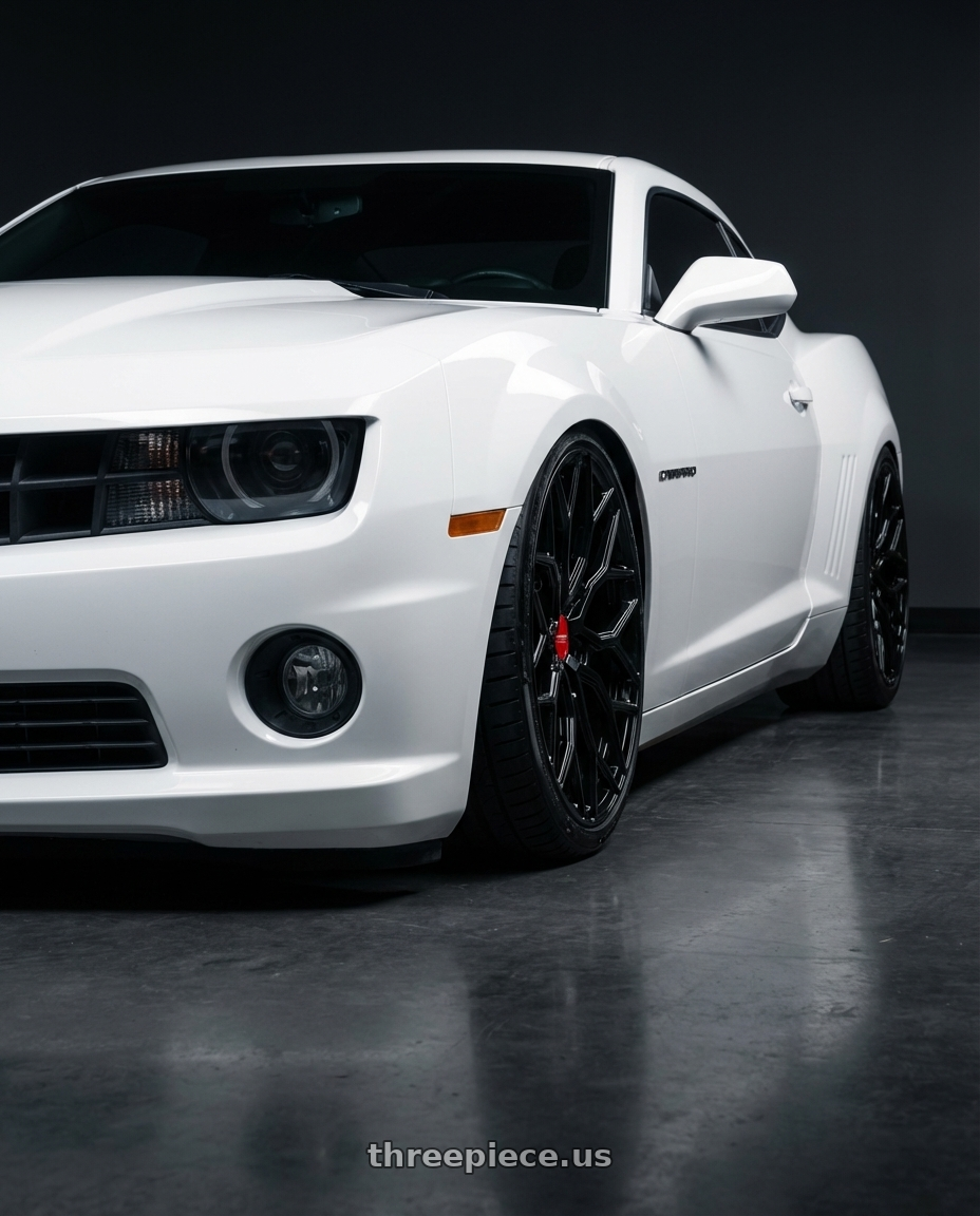 2014 Chevrolet Camaro 5th Gen with Vossen HF-2 20x9 / 5x120 / ET35 / Flat Face / 66.9 - Gloss Black Wheel - HF2-0B03 wheels