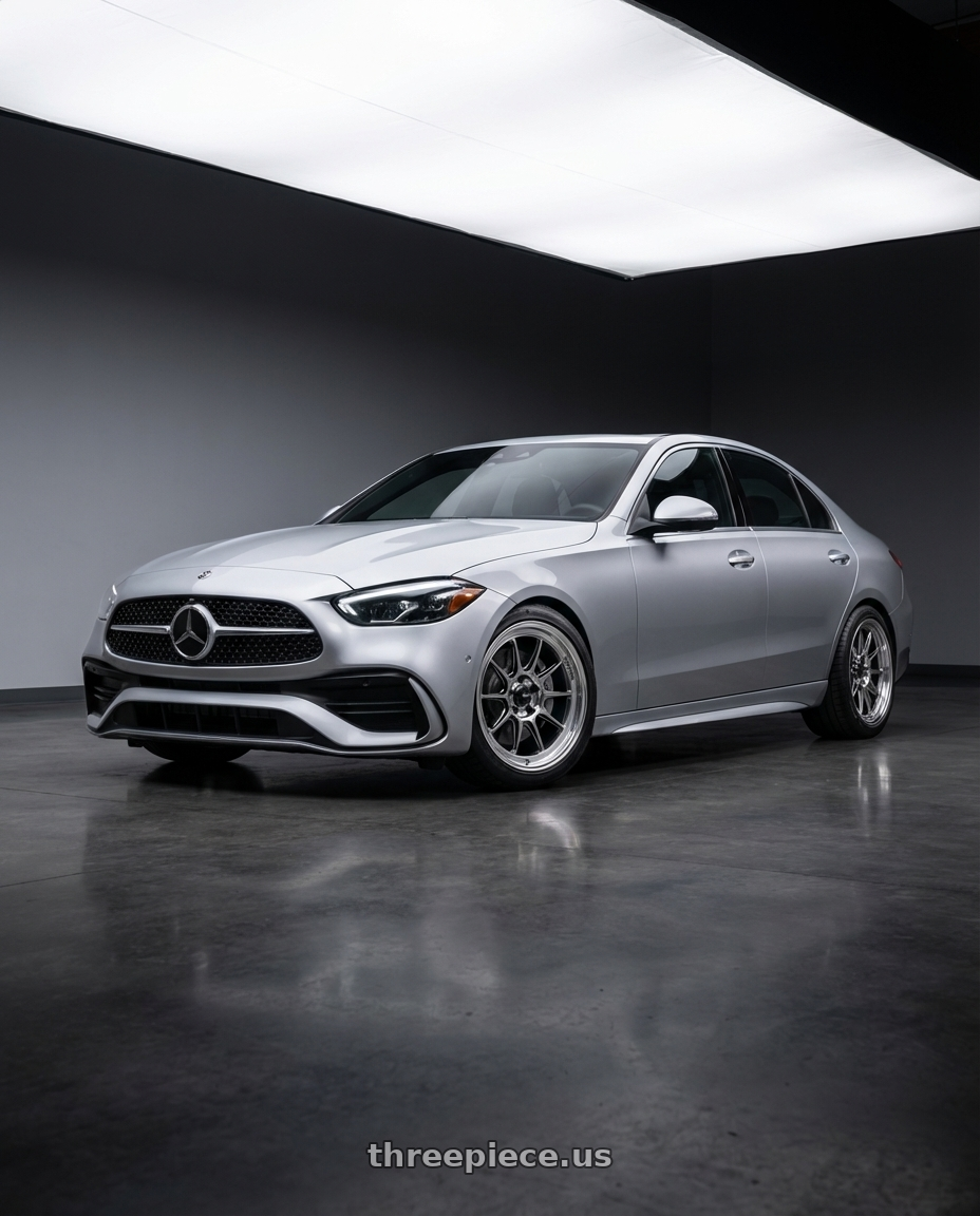 2022 Mercedes-Benz C-Class W206 with Konig Countergram 5x112 19x8.5+43 Hyper Chrome / Machined Lip wheels