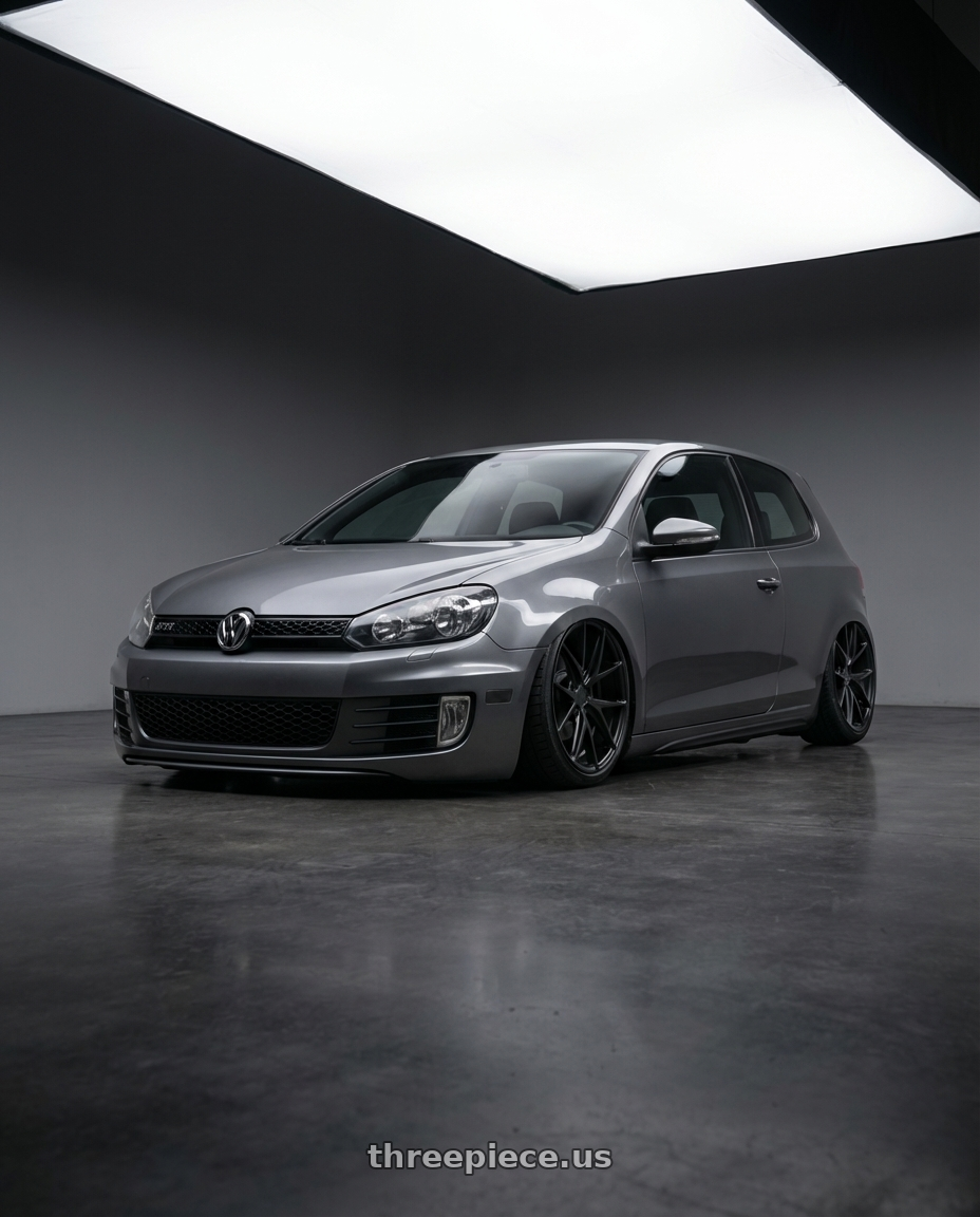 2013 Volkswagen GTI MK6 with Niche 1PC M117 MISANO 5X112 18X9.5 +48 MATTE BLACK wheels