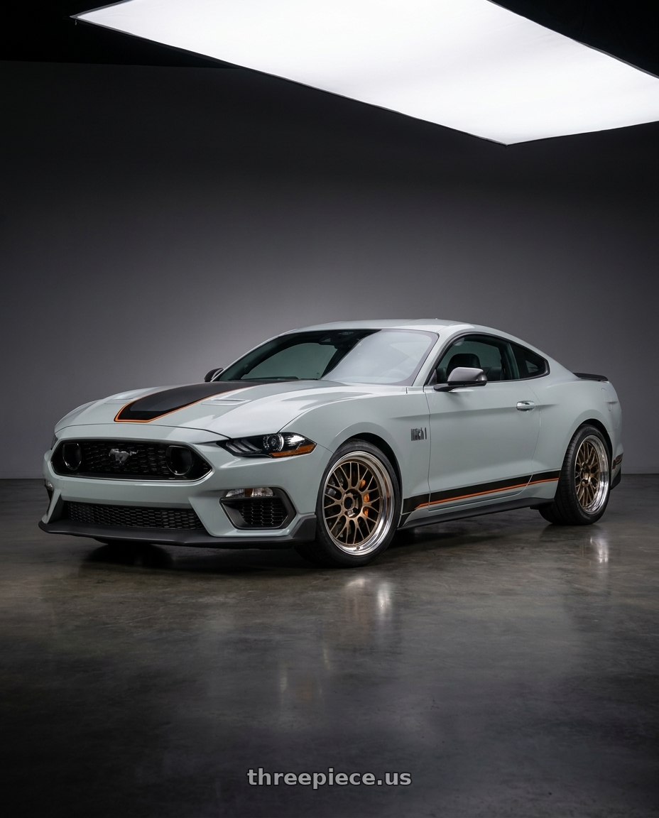 2021 Ford Mustang Mach 1 with Volk Racing 21A SPEC-SR 5x114.3 19x10+35 Shining Bronze Metal / FDMC wheels