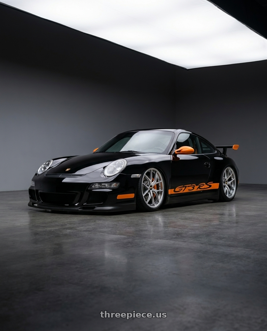 2007 Porsche 911 gt3 rs with BBS RI-S 5x112 20x10.0+38 Diamond Silver wheels