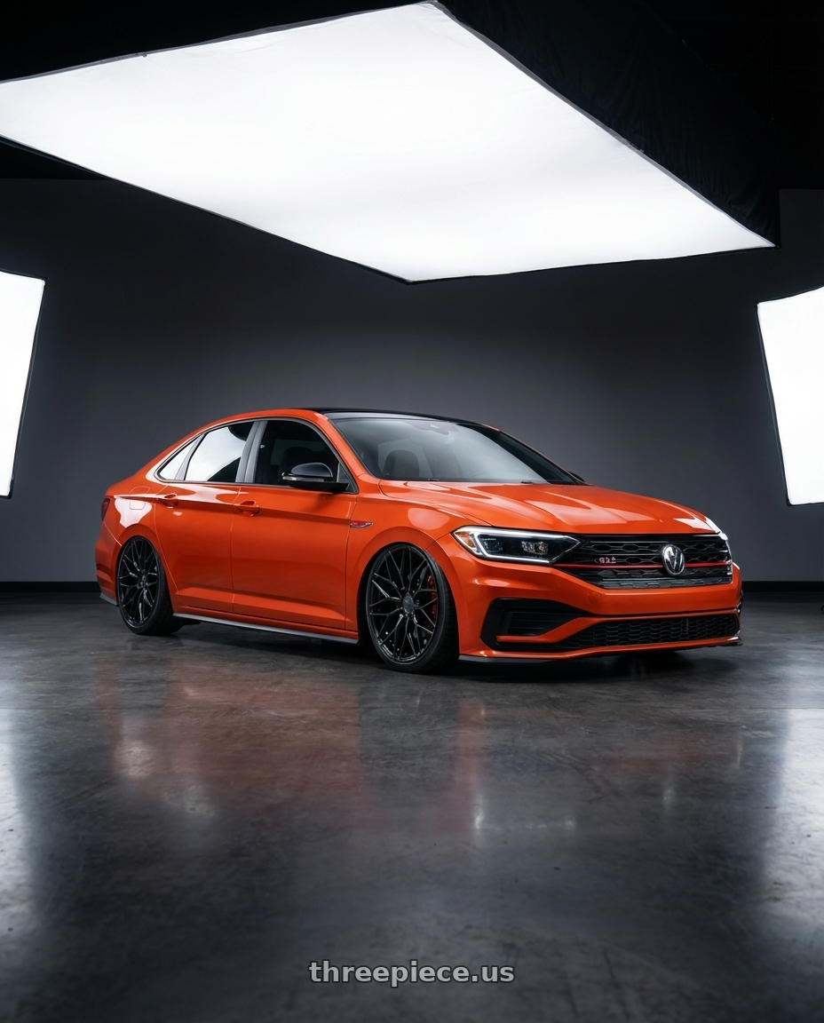 2023 Volkswagen Jetta GLI MK7 with Avant Garde Wheels M520R 5X112 19x9.5 +40 Gloss Black wheels