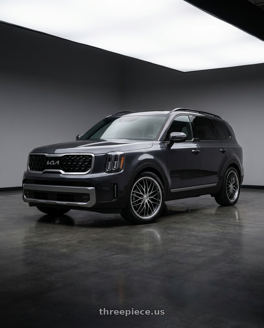 2025 kia Telluride sx prestige with MRR GT1 5x114.3 20x8.5  +35 Black Machine Lip wheels