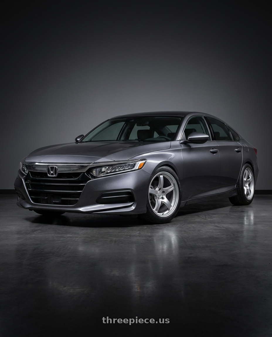 2019 honda accord lx with Gram Lights 57CR 5x114.3 18x9.5+22 Grace Silver wheels