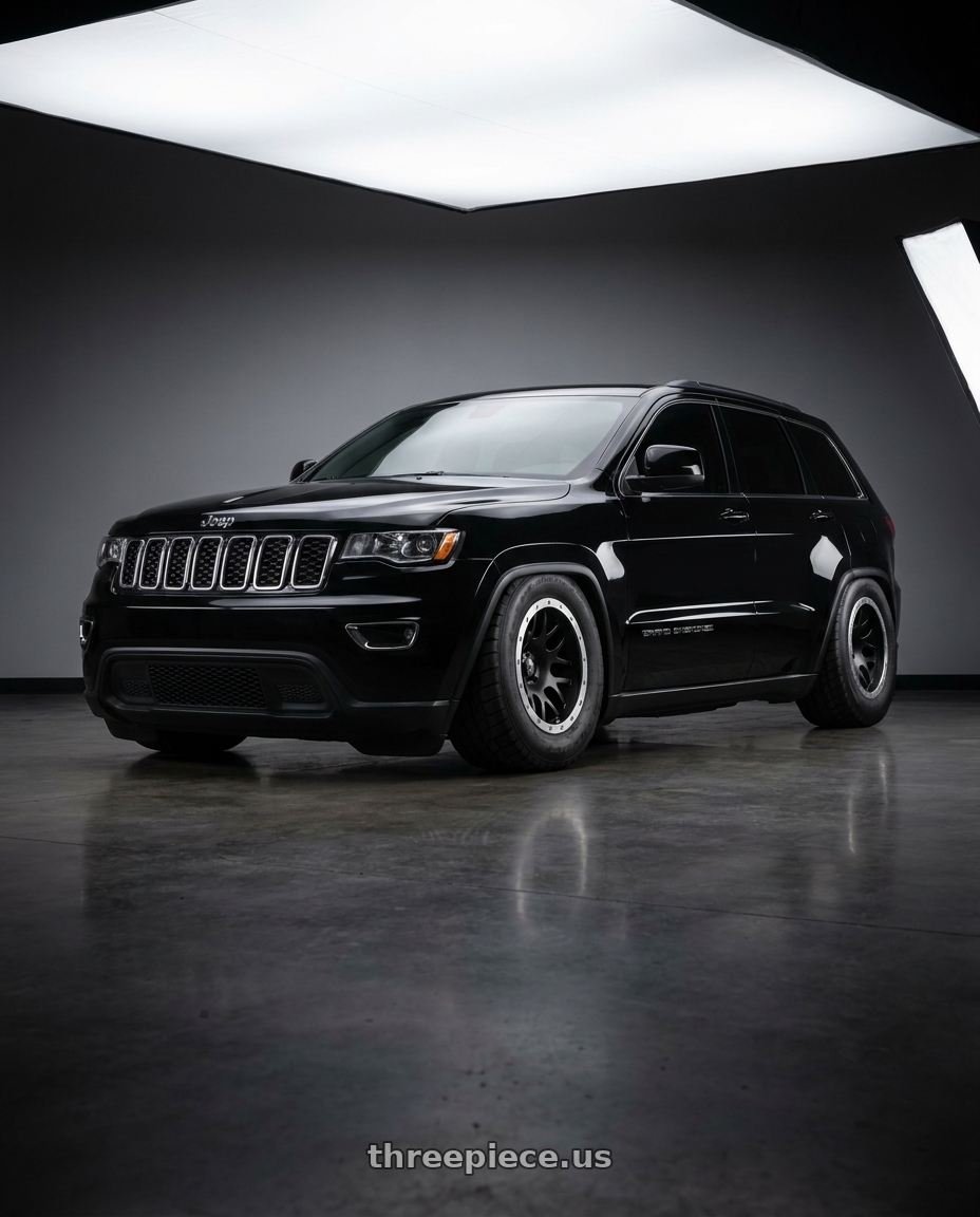 2021 Jeep Grand Cherokee Laredo with XD XD123 BULLY 5X127 17X8 +0 SATIN BLACK WITH REMOVABLE ALUMINUM RING wheels