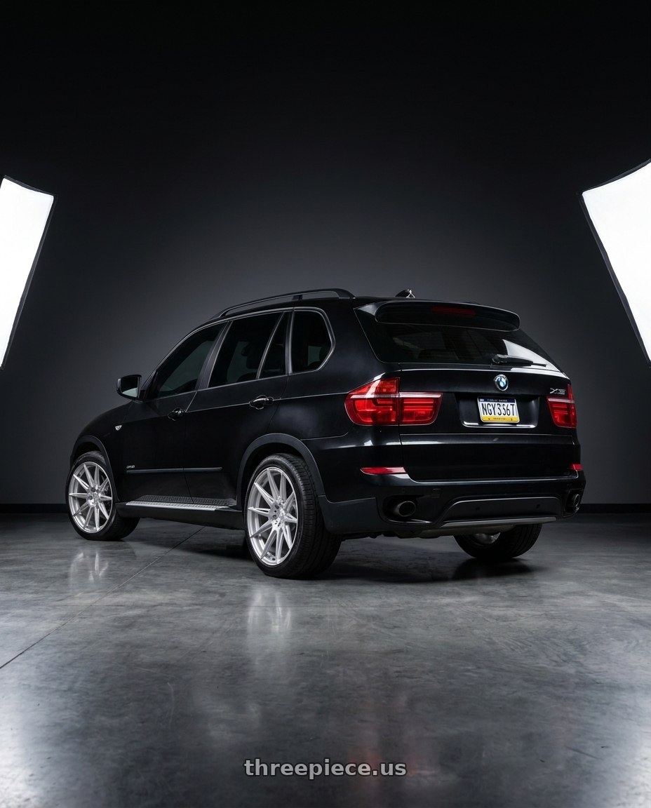2011 BMW X5 35i jet with ADV.1 ADV5.0 5x120 19x9 +38 Platinum wheels rear three quarter view slight stretch tires
