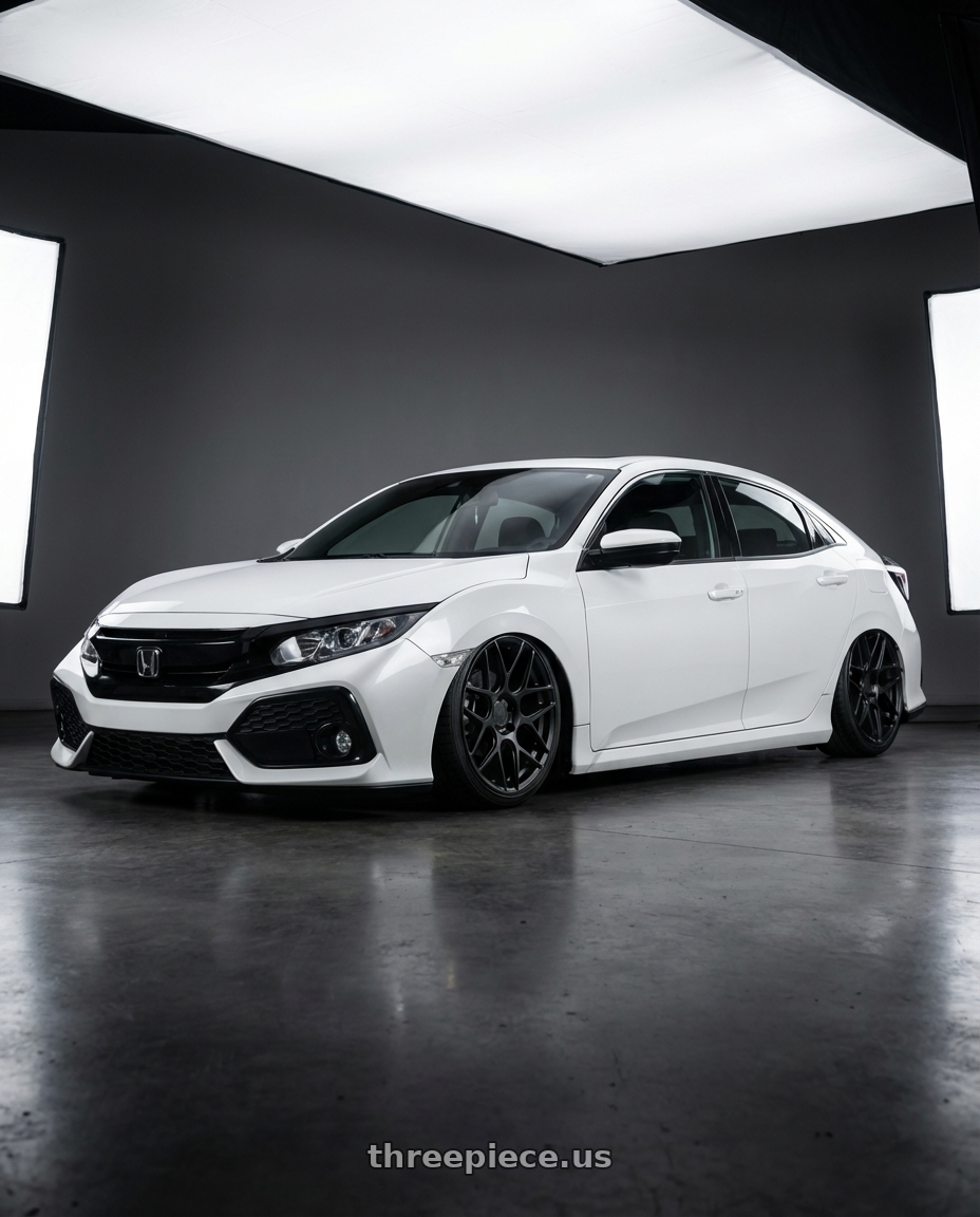 2019 Honda Civic with Aodhan AFF2 5x114.3 19x9.5+35 Matte Black wheels