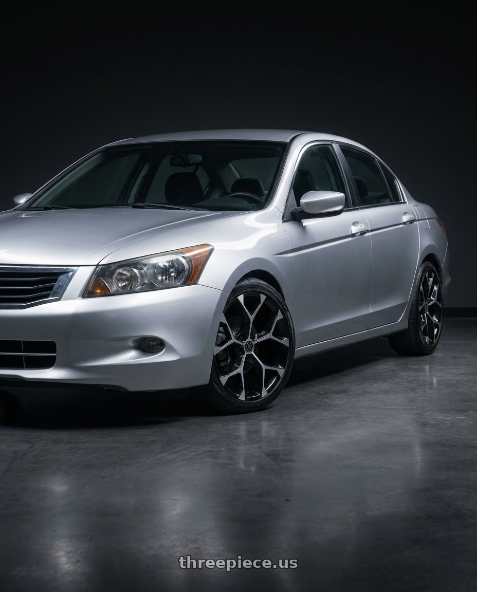 2010 Honda accord with Xcess 5 Flake 5x100 18x8.5 +35 Gloss Black Machined wheels
