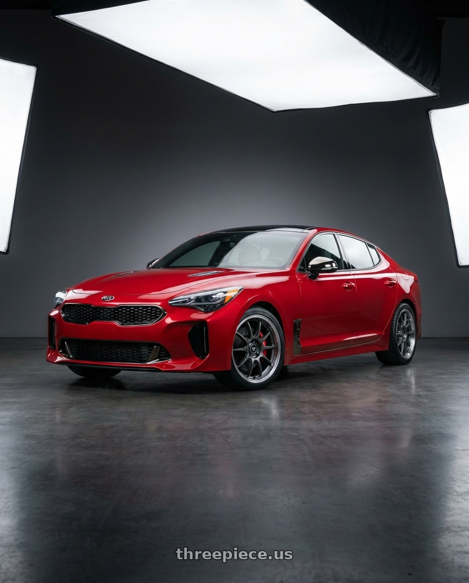 2018 Kia Stinger GT2 AWD with Motegi MR151 CS5 5X114.3 19X8.5 +25 GUNMETAL WITH MACHINED LIP wheels