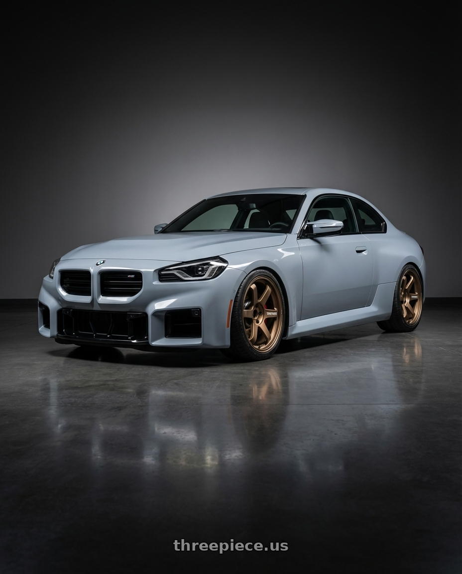 2025 bmw m2 with Volk Racing TE37 Ultra M Spec 5x112 19x9.5+23 19x10.5+35 Bronze Almite Toyota Supra MK5 Spec wheels