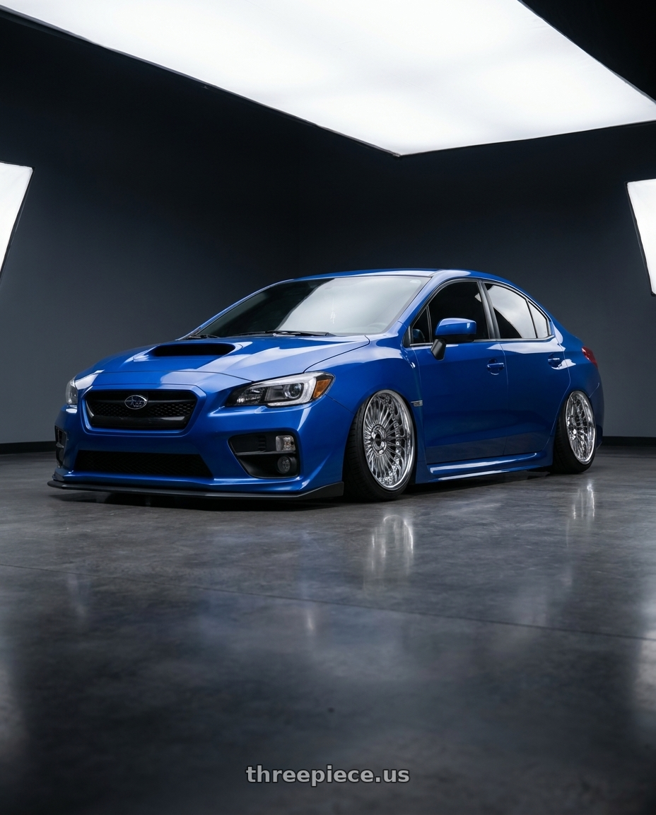2015 subaru wrx world rally with Work Emitz Chrome 5x114.3 19x9.5 +22 wheels