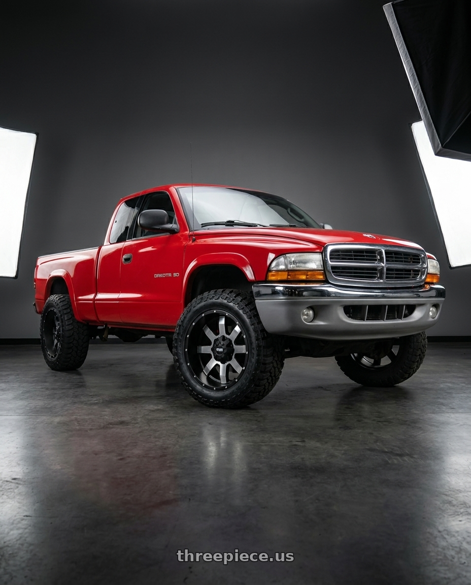 1997 dodge dakota with Off Road Monster M08 Blank 20x12-44 Flat Black Machined wheels