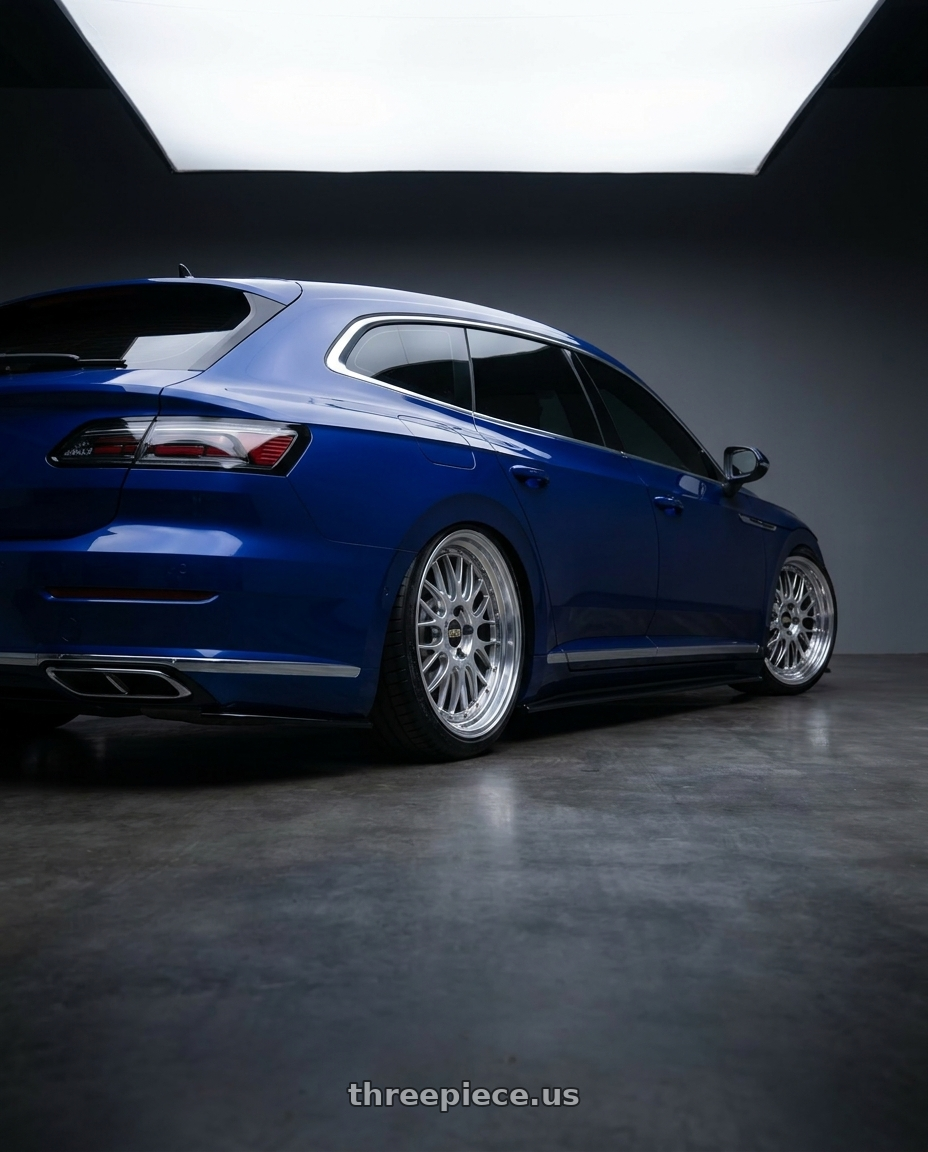 2024 VW ARTEON SHOOTING BRAKE  with BBS LM-R 5x112 20x11 +14 Diamond Silver Center / Diamond Cut Lip wheels rear three quarter view slight stretch tires