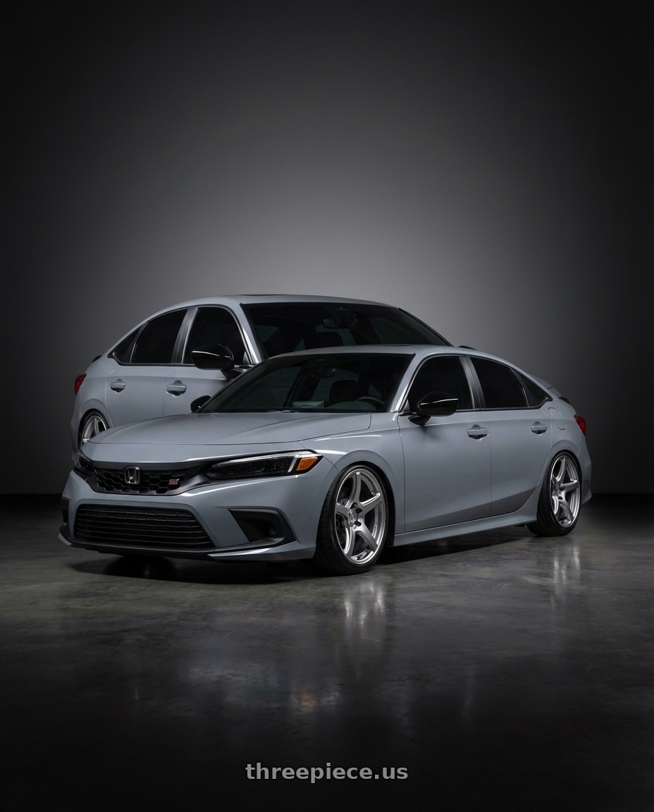2025 civic si with Work Emotion T5r 4x100 17x7 +43 Glow Silver wheels