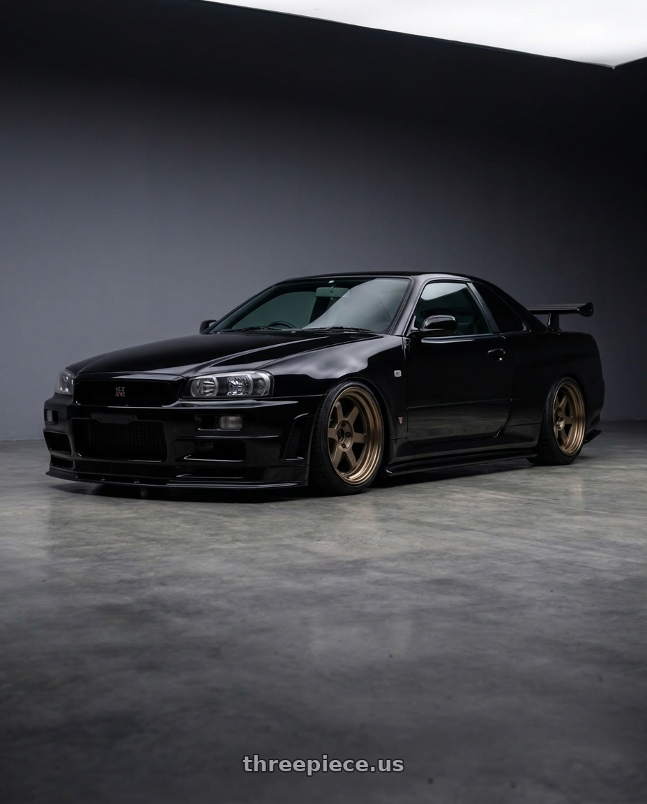 2000 Nissan gtr with Volk Racing TE37V 4x114.3 15x7.5+6 wheels