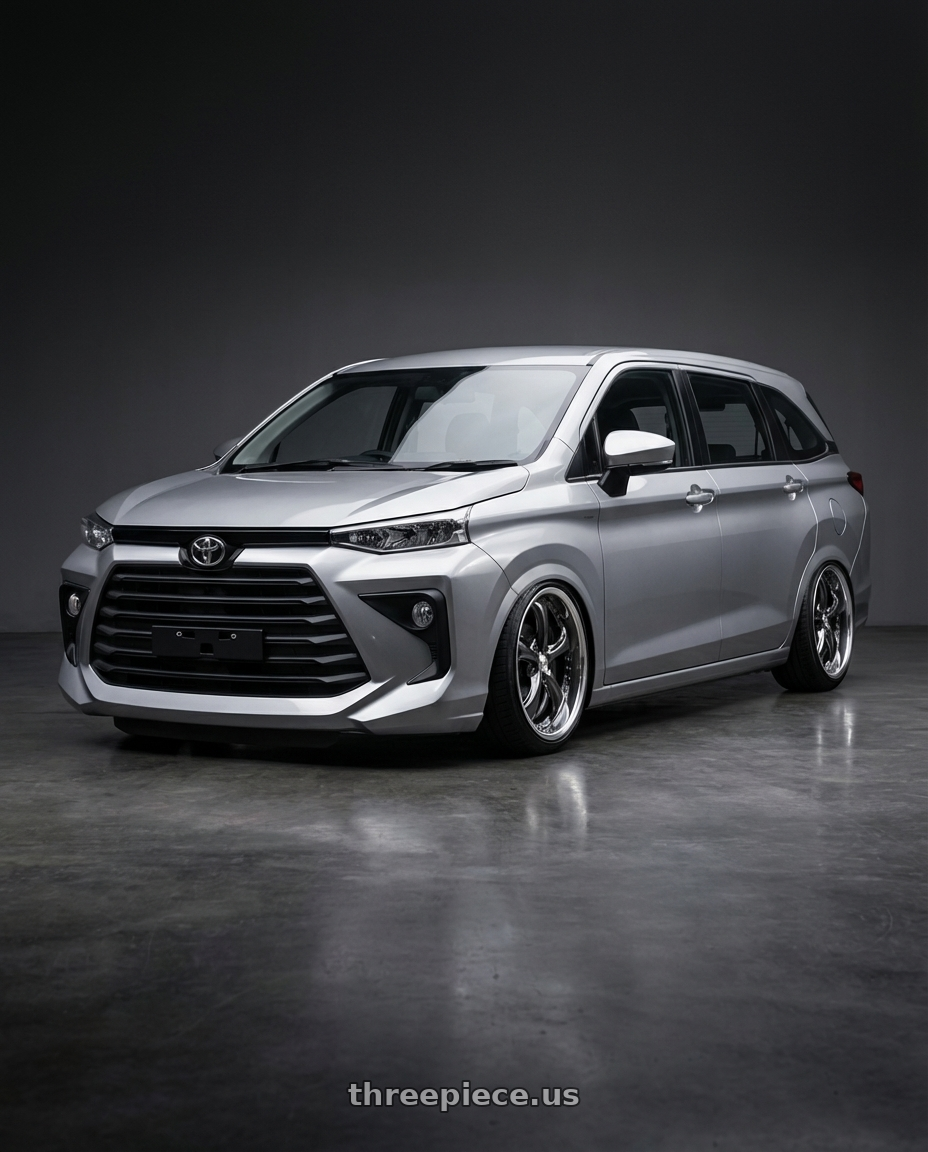 2021 Toyota Avanza G, silver with Work Wheels VS-KF 5X114.3 19x8+28 Brilliant Silver Black A Disk FULL REVERSE wheels