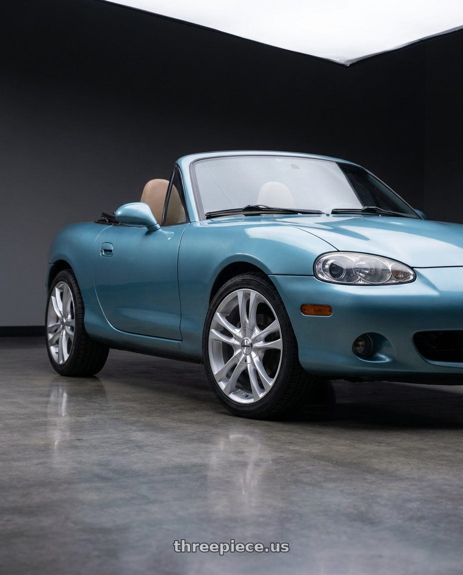 2002 Mazda Miata with TOUREN TR22 3222 4x100/4x114.3 14x6 +40 GLOSS HYPER SILVER wheels