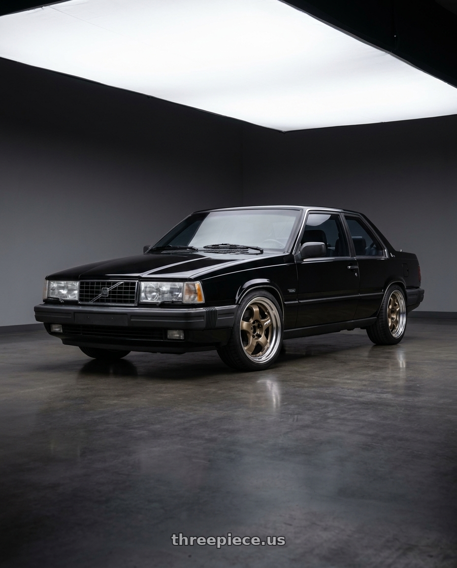 1990 Volvo 780 bertone with Work Meister S1 2P 5x108 15x7+12 O Disk Titanium Gold wheels