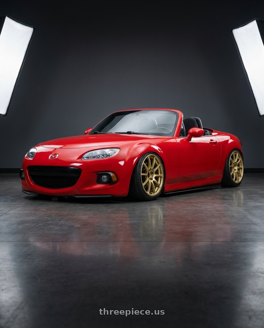 2012 Mazda MX-5 Miata NC with Advan RCIII 5x114.3 17x7+45 Gold wheels
